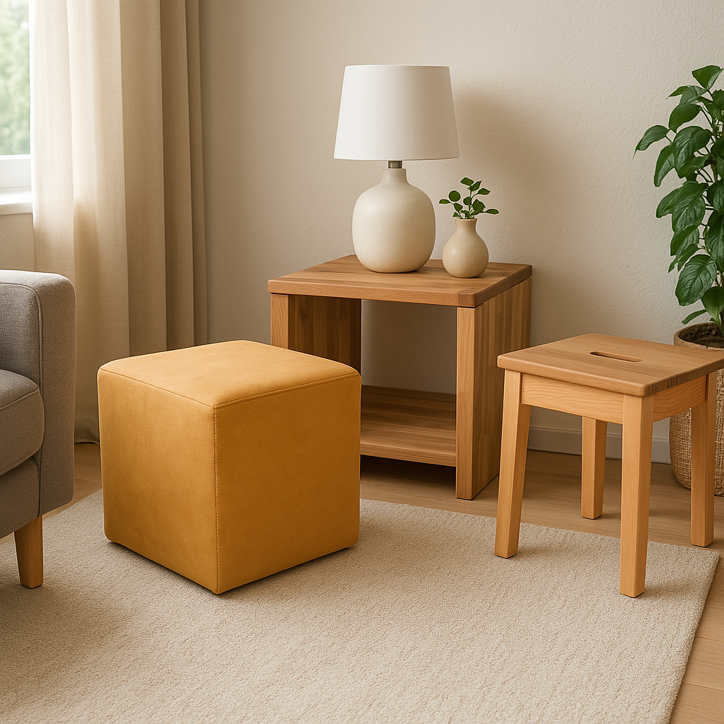 Ansprüche an deine Wohnung: Garderobe, Hocker und Nachttisch