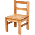 Kinderstuhl in Frontalansicht aus massivem Buchenholz in Natur, stabiler Holzstuhl für Kinder mit zeitlosem Design