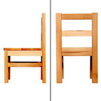 Seitenansicht von Kinderstuhl aus massivem Buchenholz in Natur, stabiler Holzstuhl für Kinder mit zeitlosem Design