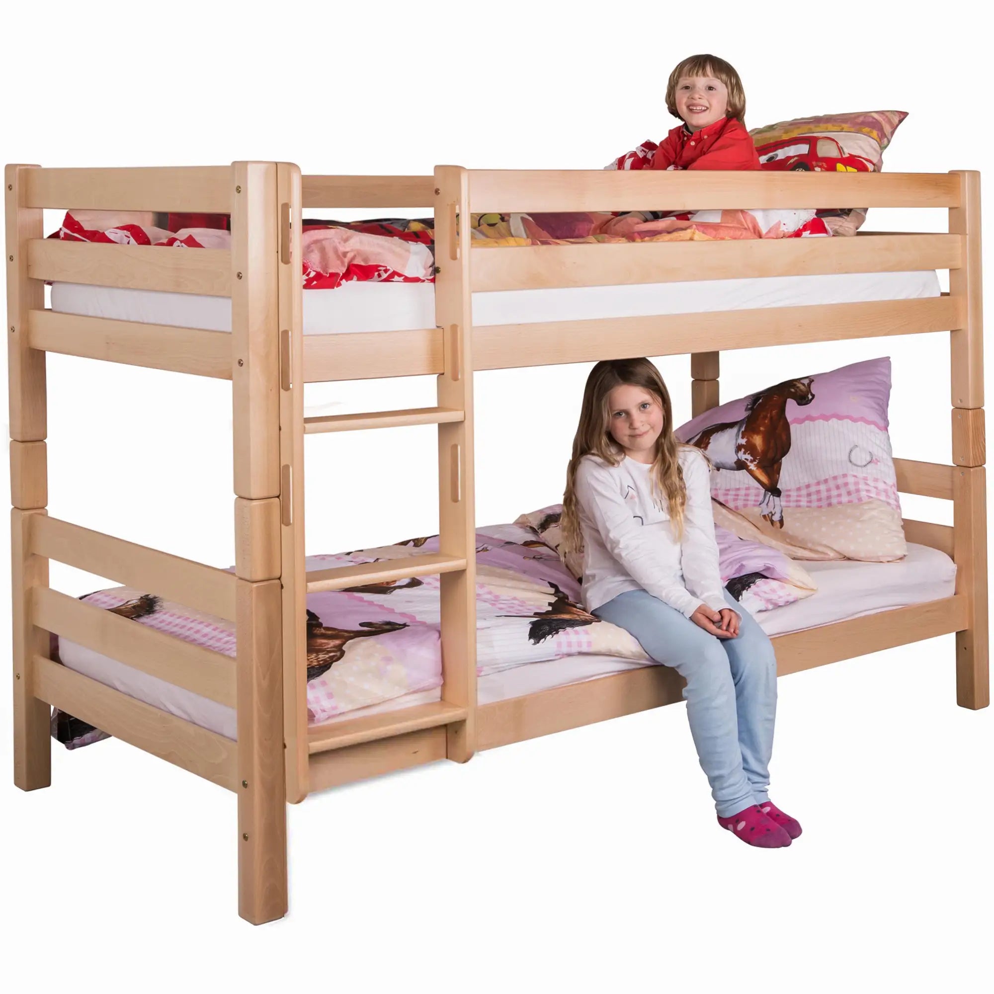 Etagenbett Liam Massivholz Buche – stabil & platzsparend