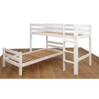 Massivholz Kinder und Jugend-Etagenbett Luca von KEHO in weiß ohne unbedeckt