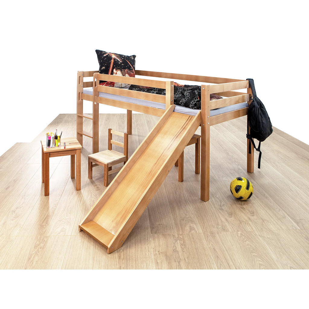 Halbhohes Hochbett Kinder Toni Buche Massivholz