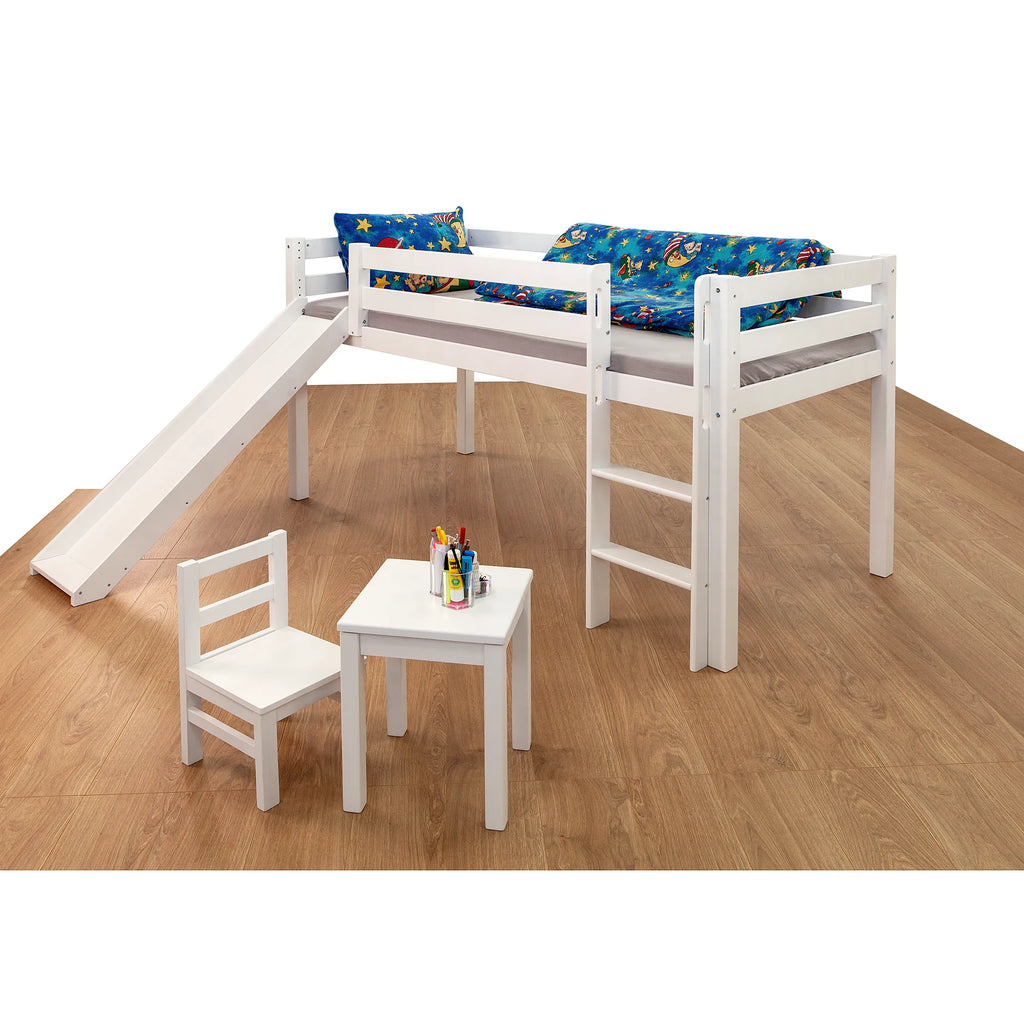 Halbhohes Hochbett Kinder Toni Buche Massivholz